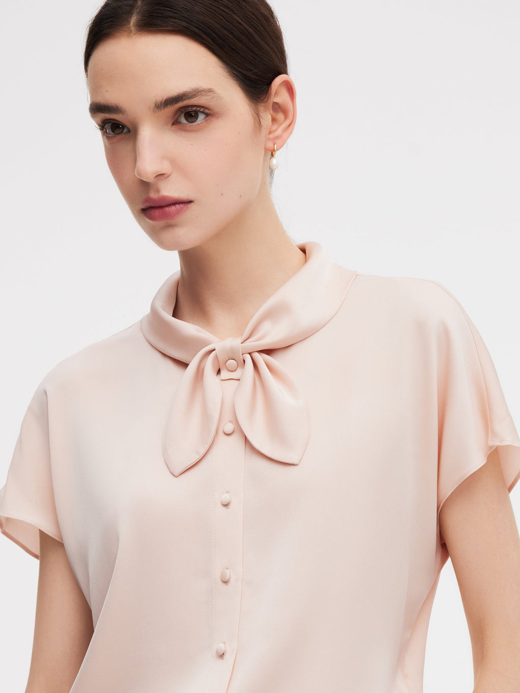 French Bow Tie Neck Shirt