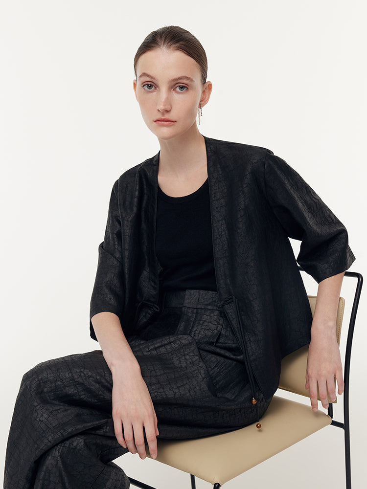 Xiangyun Silk Mandarin Crop Jacket