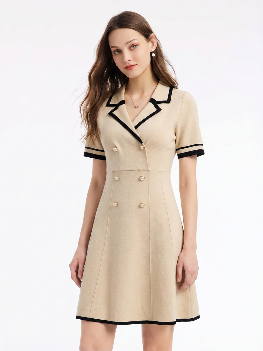 Tencel Lapel Knit Dress