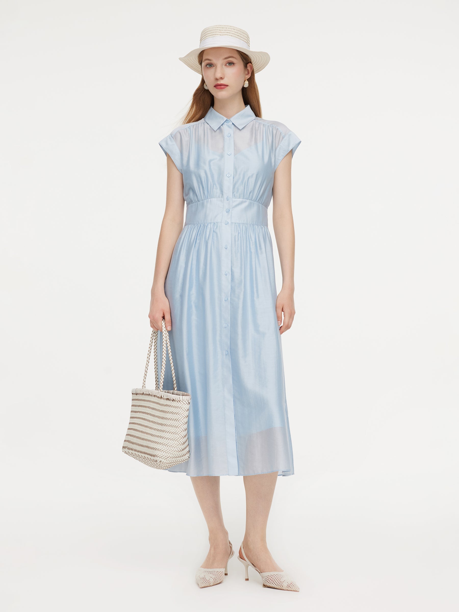 Tencel Shirt Dress with Slip