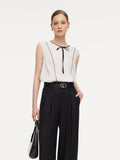 Acetate Blend Tie-Front Tank