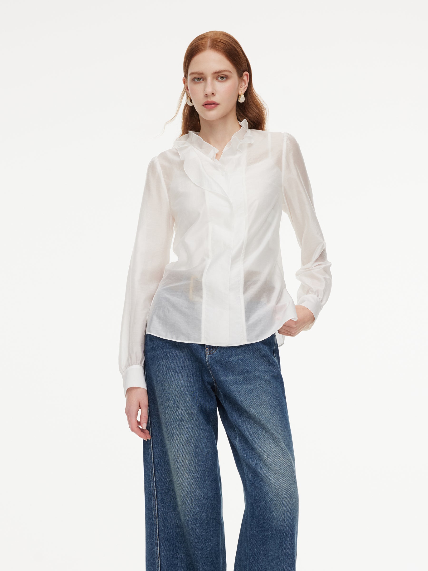 Tencel Ruffle Shirt