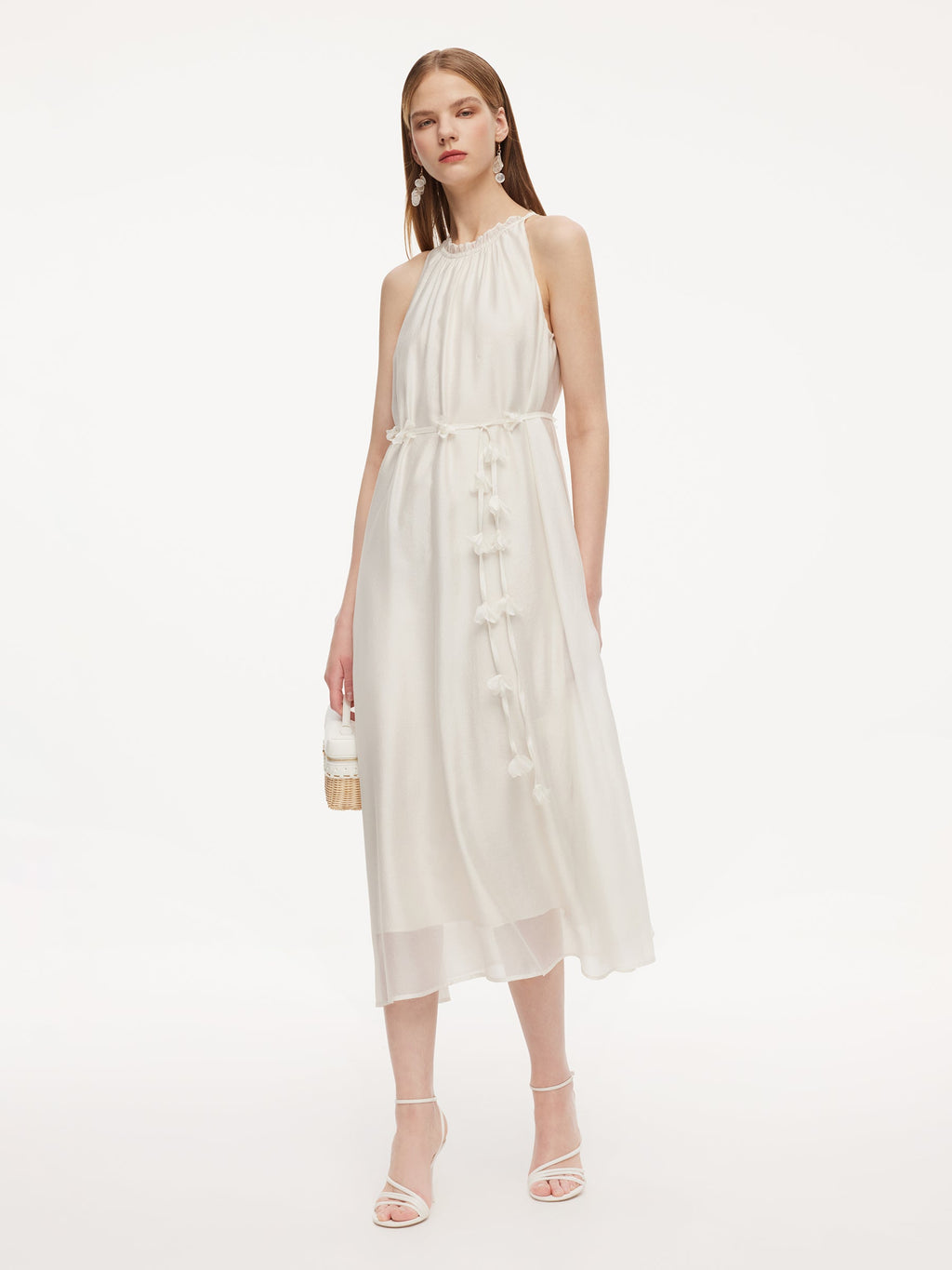 Halter Ruffle Maxi Dress