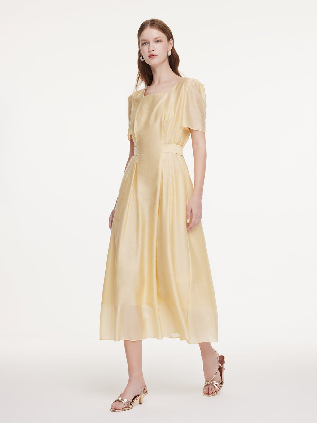 Square Neck Gathered Dress