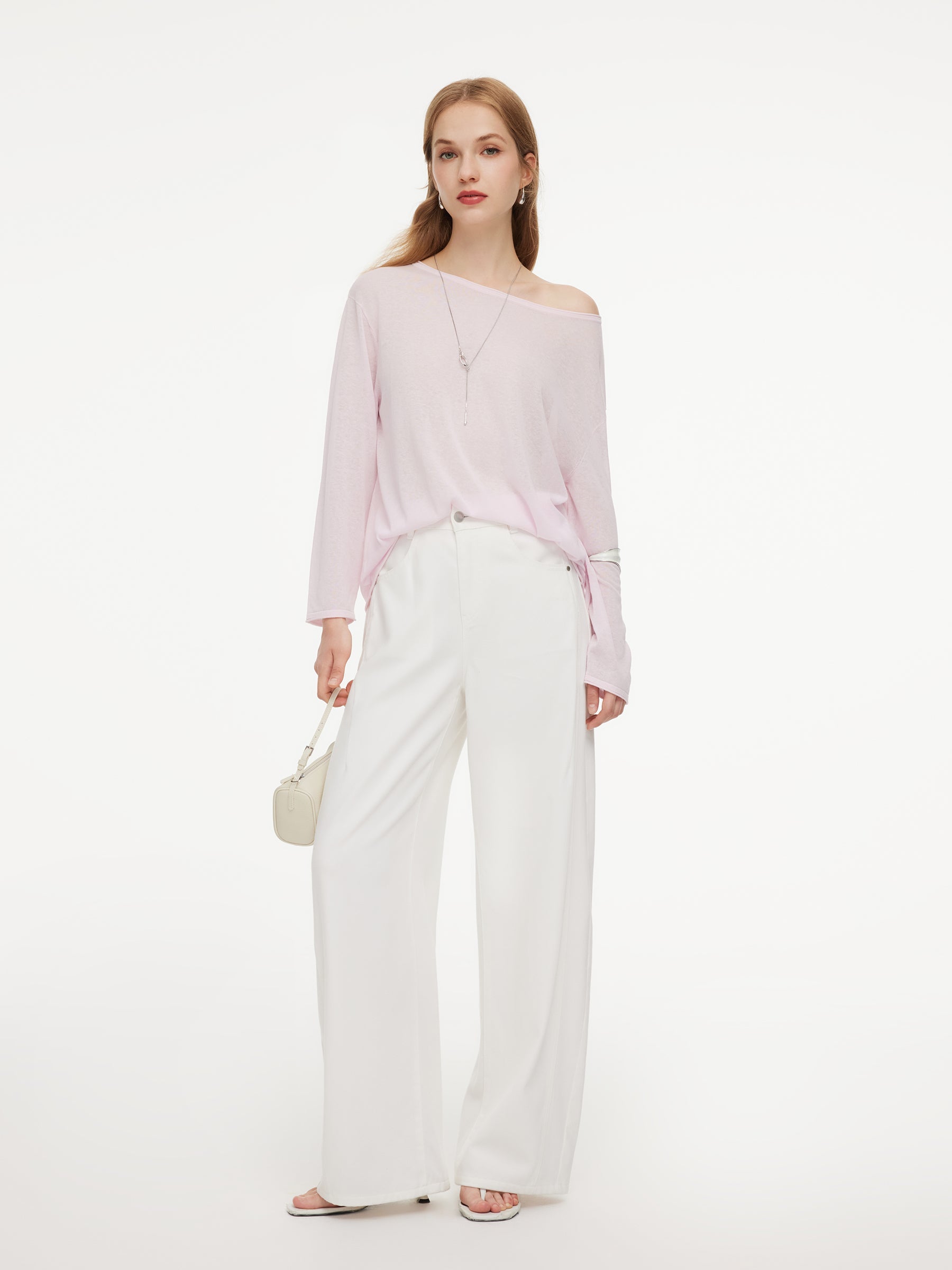 Triacetate-Cotton-Linen Drape Top