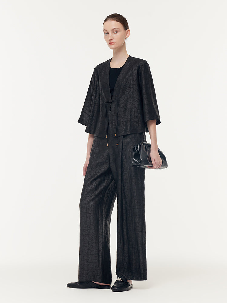 Xiangyun Silk Mandarin Crop Jacket