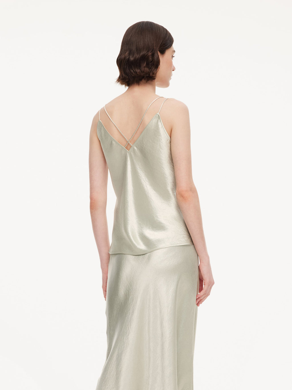 Acetate Bias-Cut V-Neck