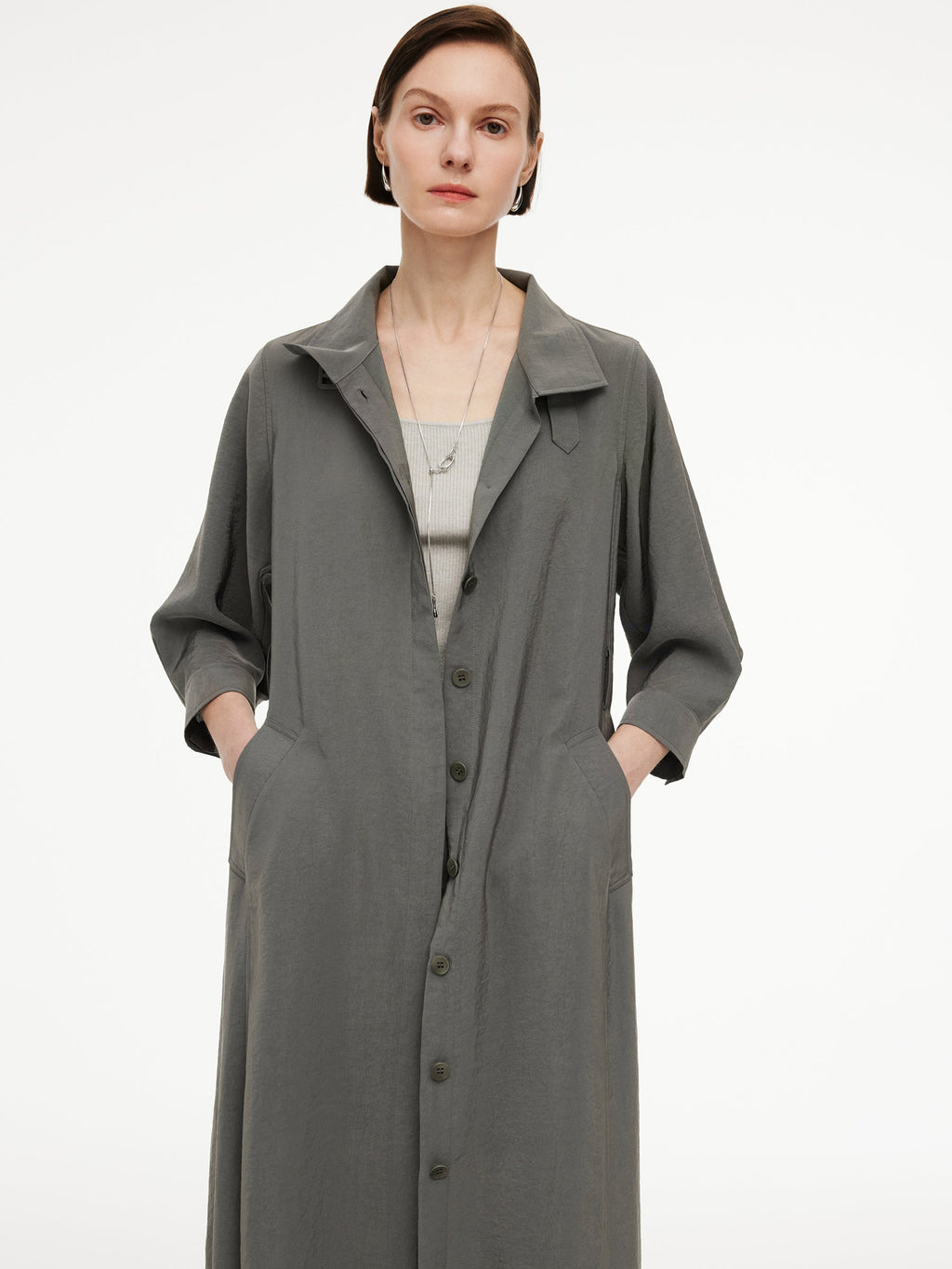 Triacetate Drape Trench