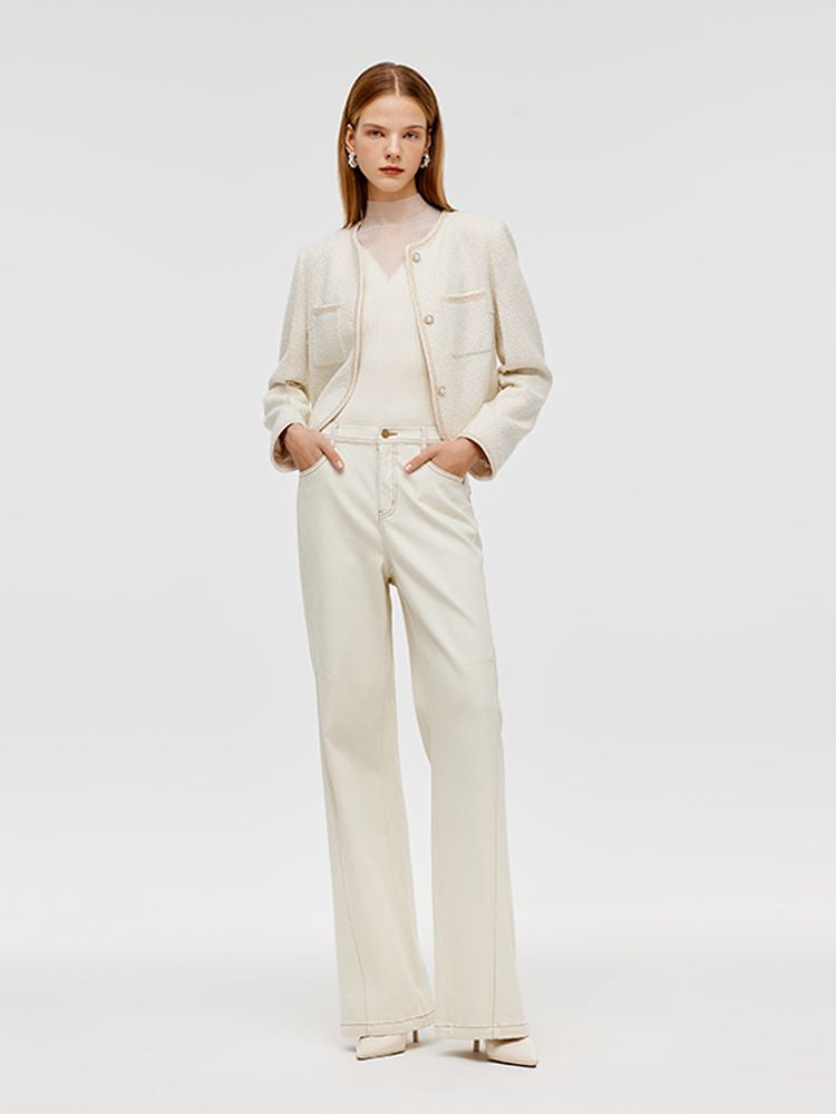 Boxy Sequin Tweed Jacket