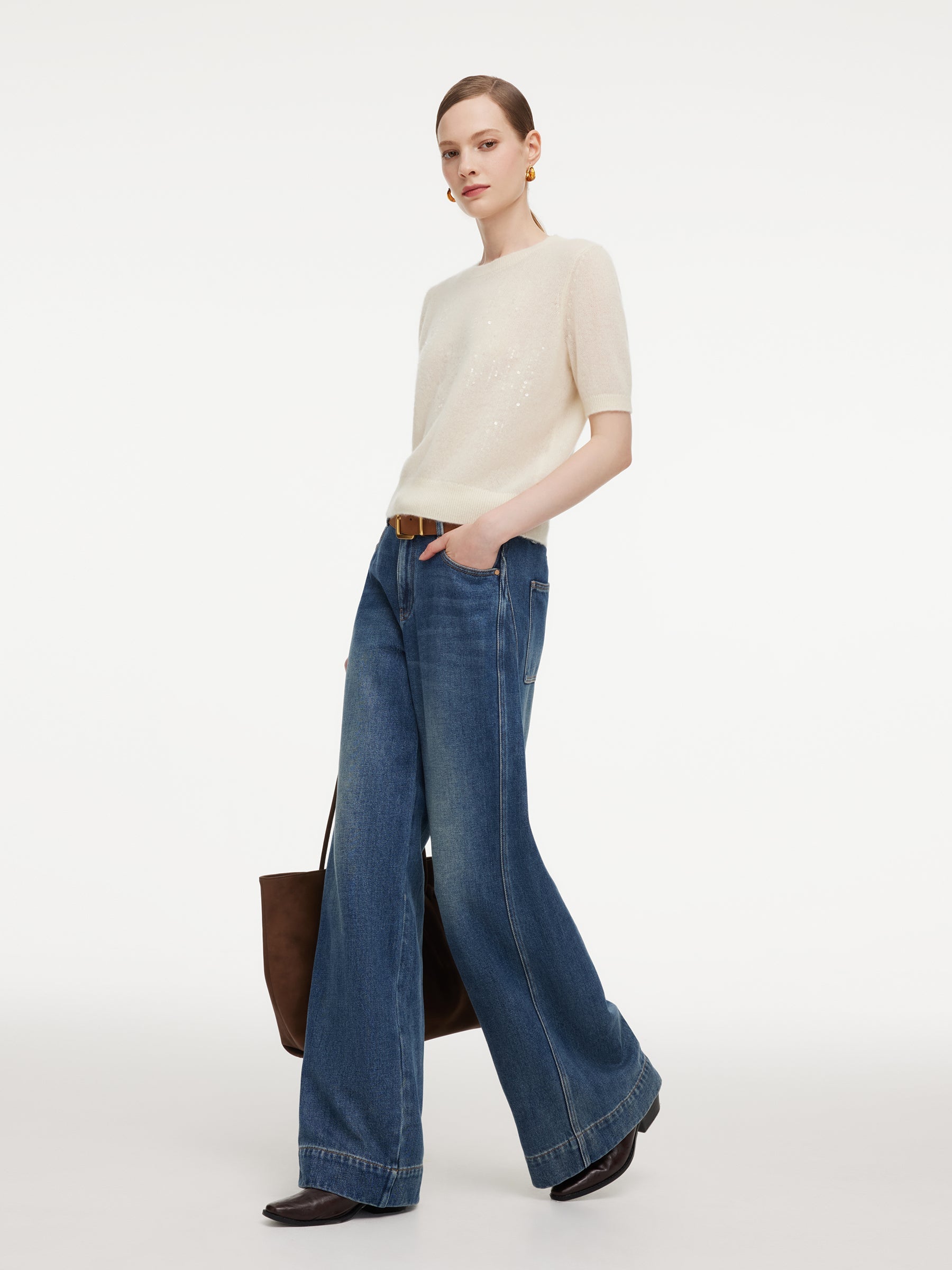 Cashmere Sequin Crew