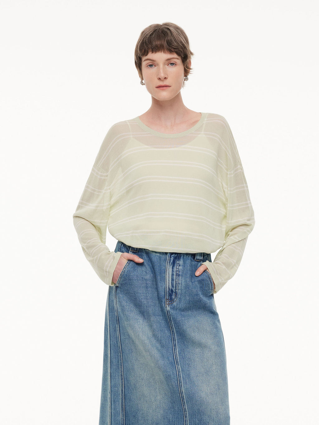 Lyocell-Silk Stripe Knit