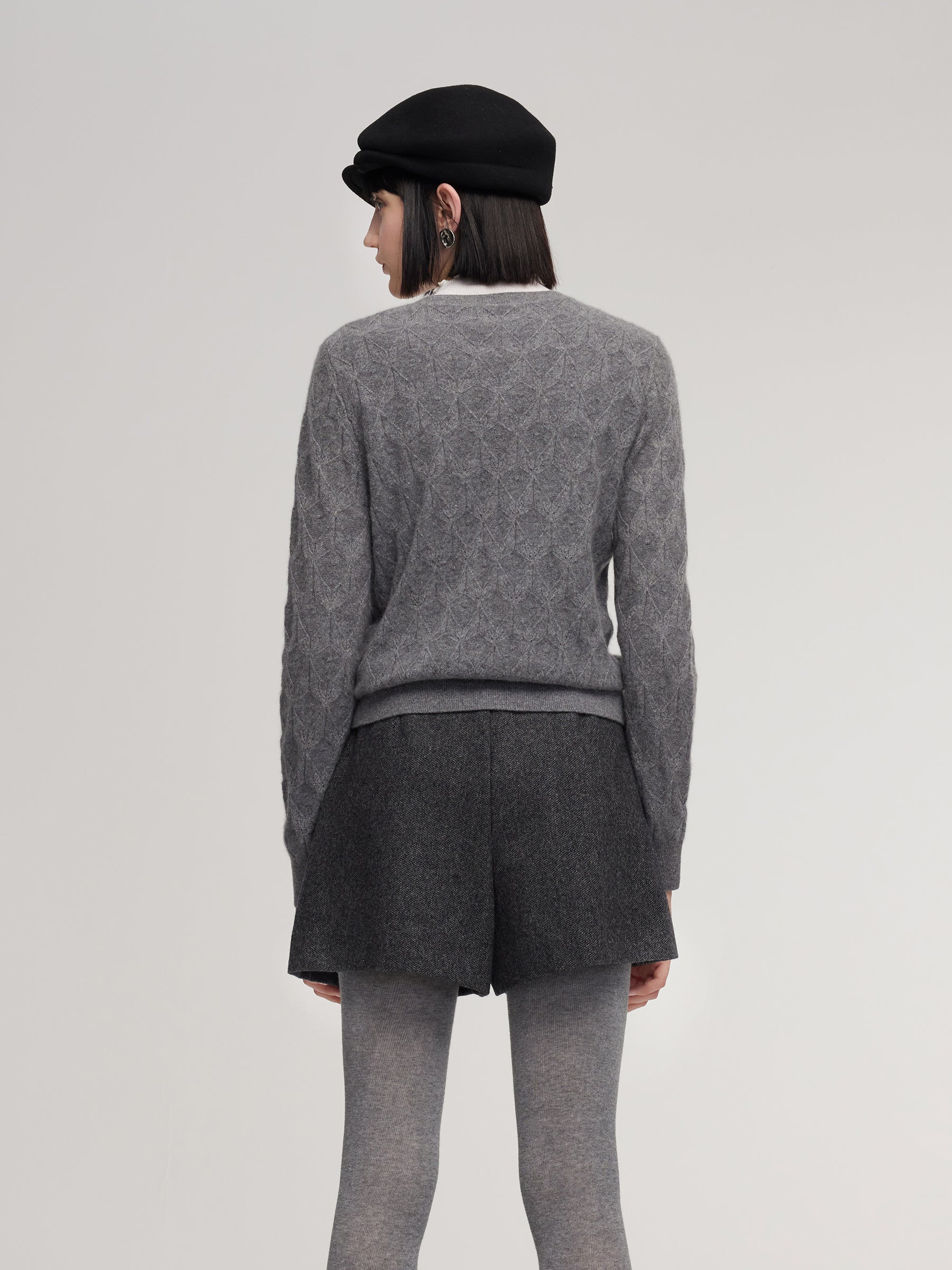 Shell Button Minimalist Cardigan