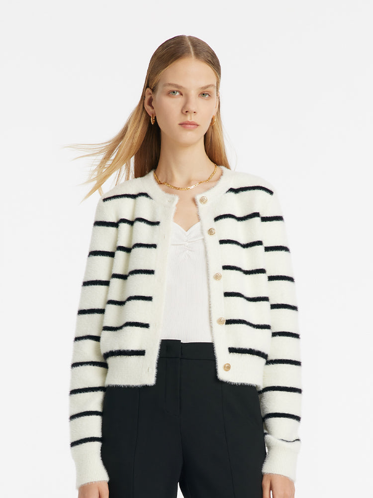 Metallic Button Versatile Cardigan