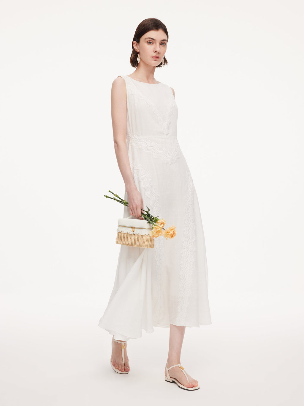 Ramie Lace A-Line Maxi Dress