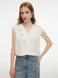V-Neck Asymmetrical Ruffle