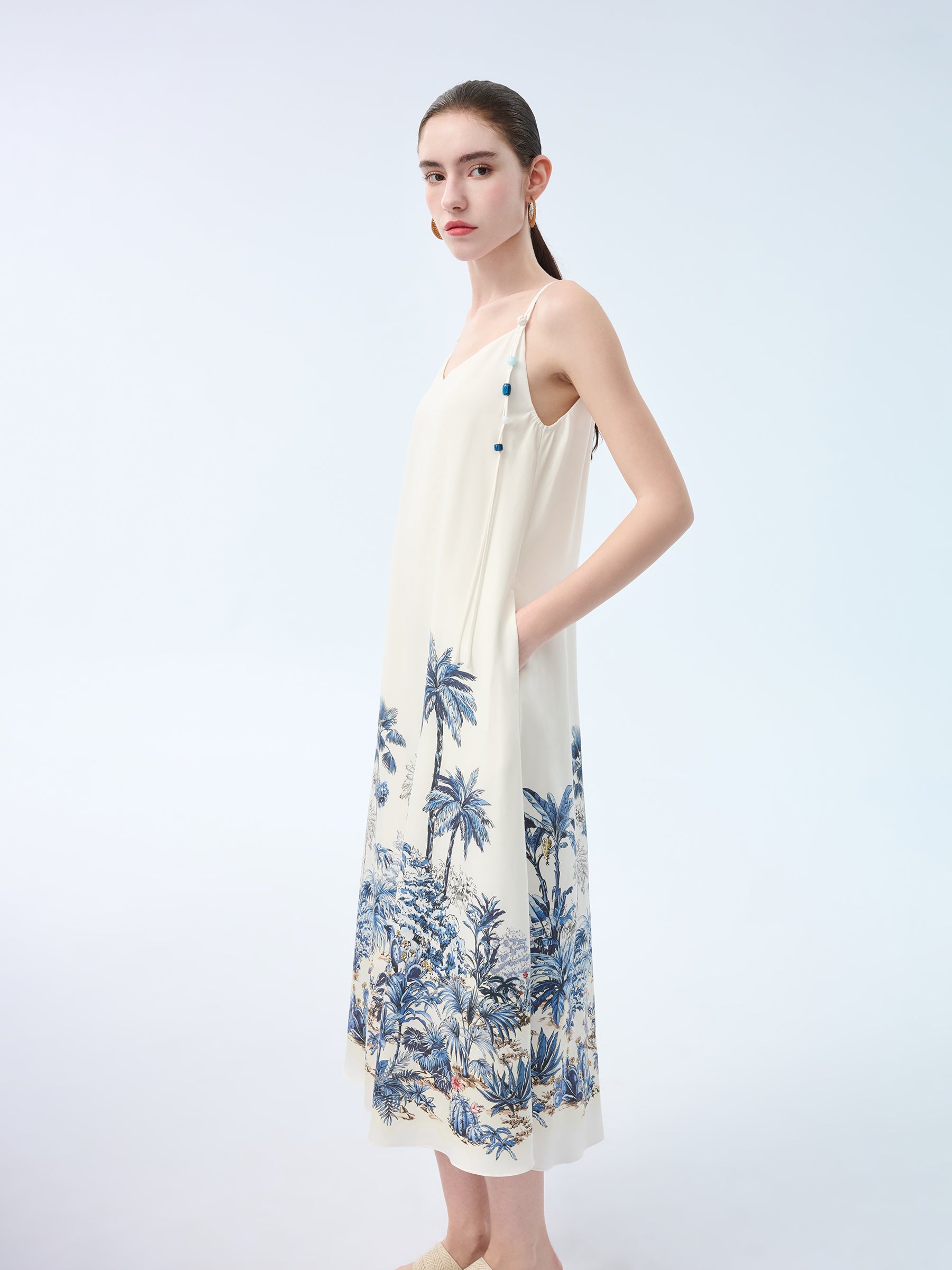 Tencel Linen Floral Maxi Dress