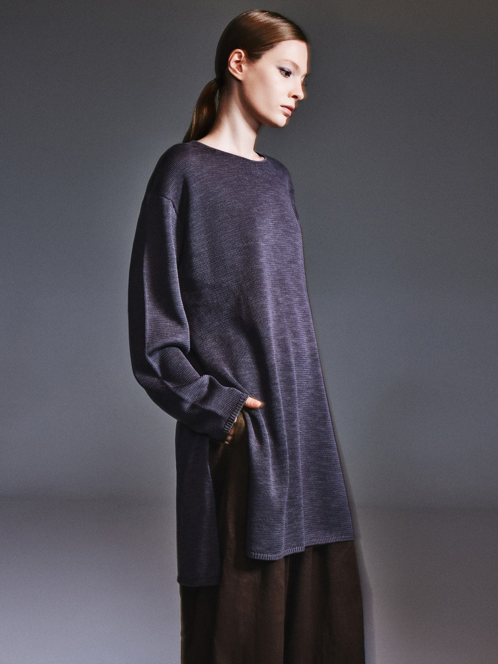 Cotton Linen Longline Sweater