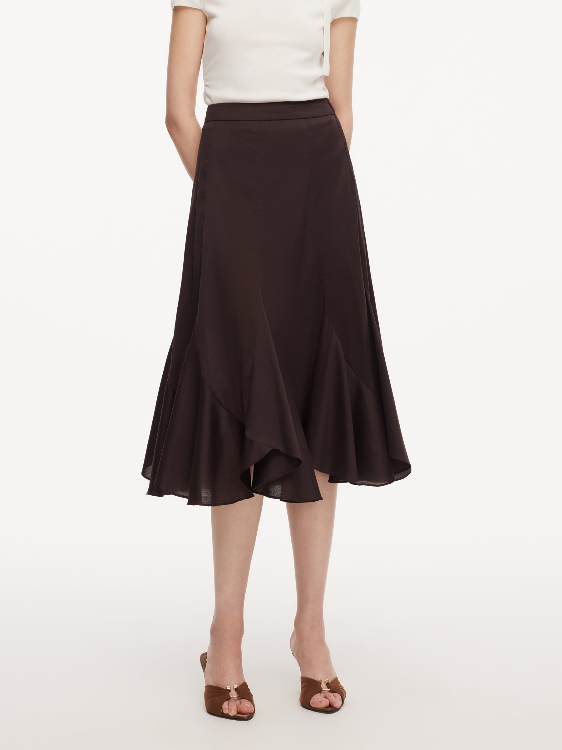 High-Waist Mermaid Cotton Skirt