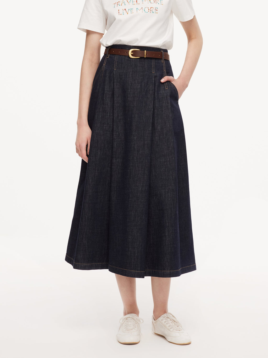 High-Rise Denim Culotte