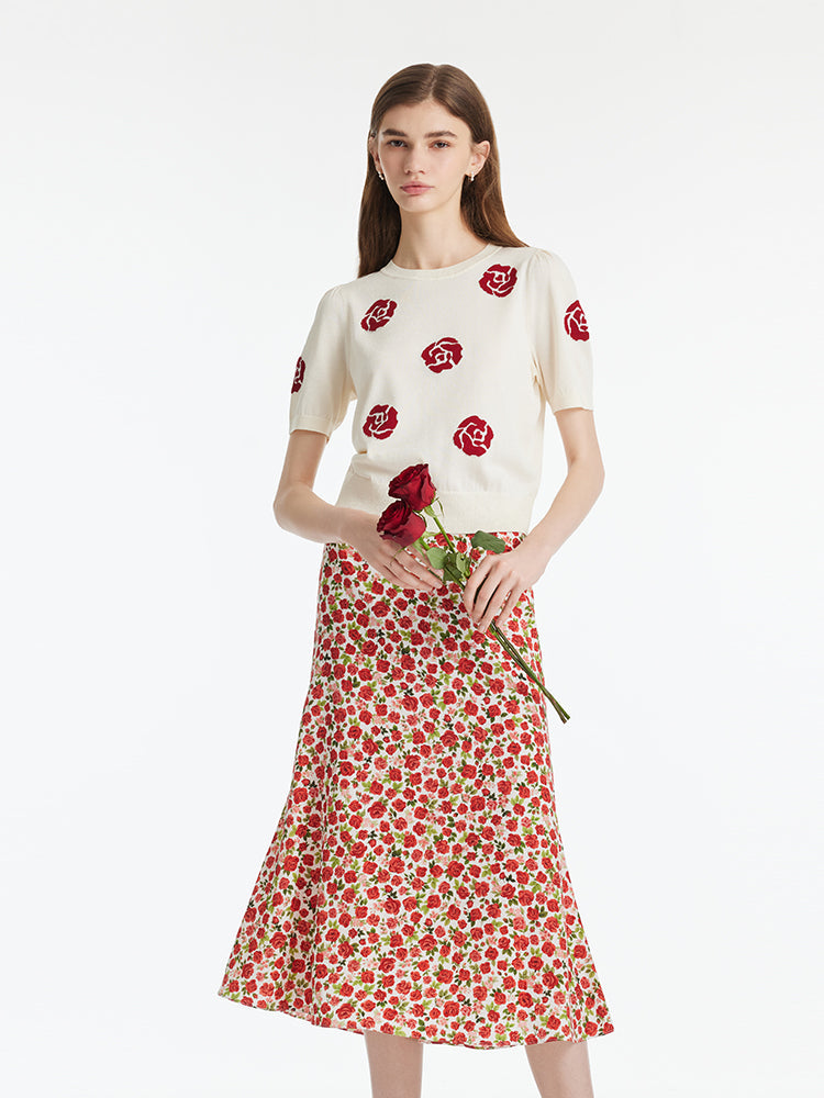 Loose Elegant Rose Top