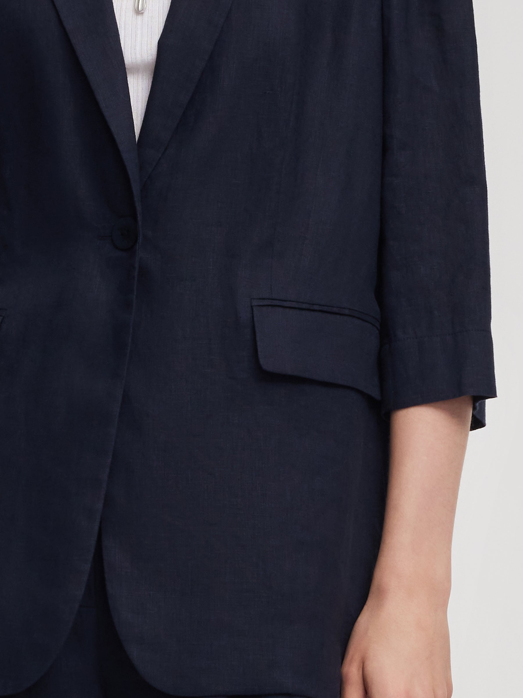 Linen 3/4 Sleeve Blazer