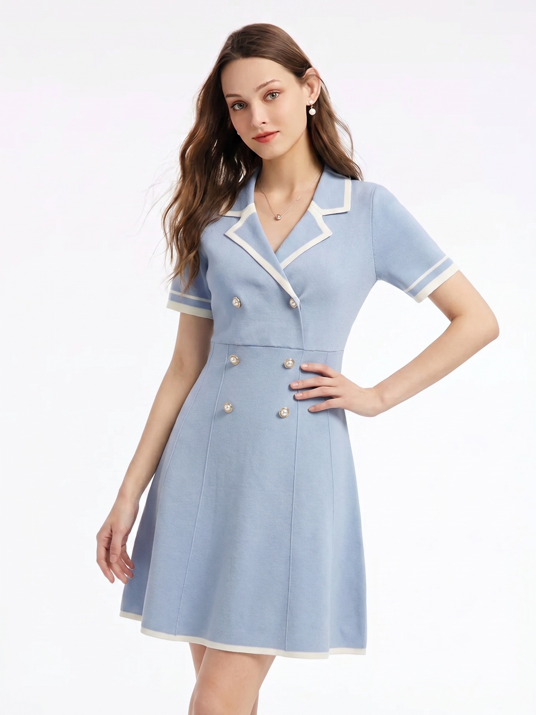 Tencel Lapel Knit Dress