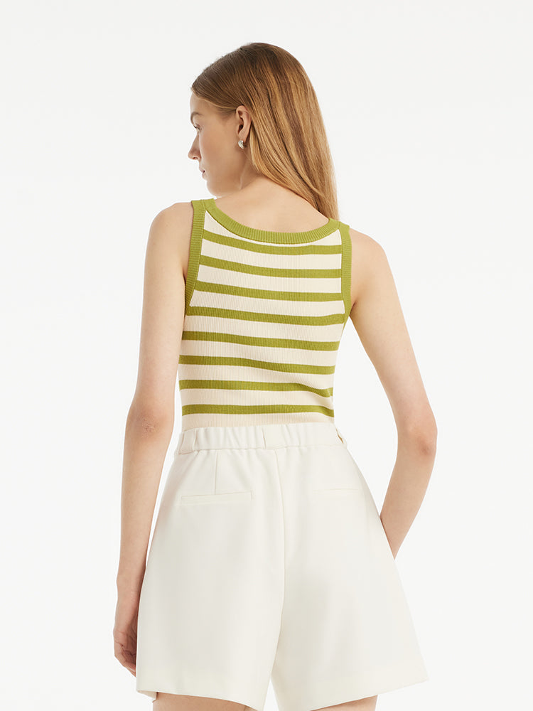 Striped Knit Fit Tank