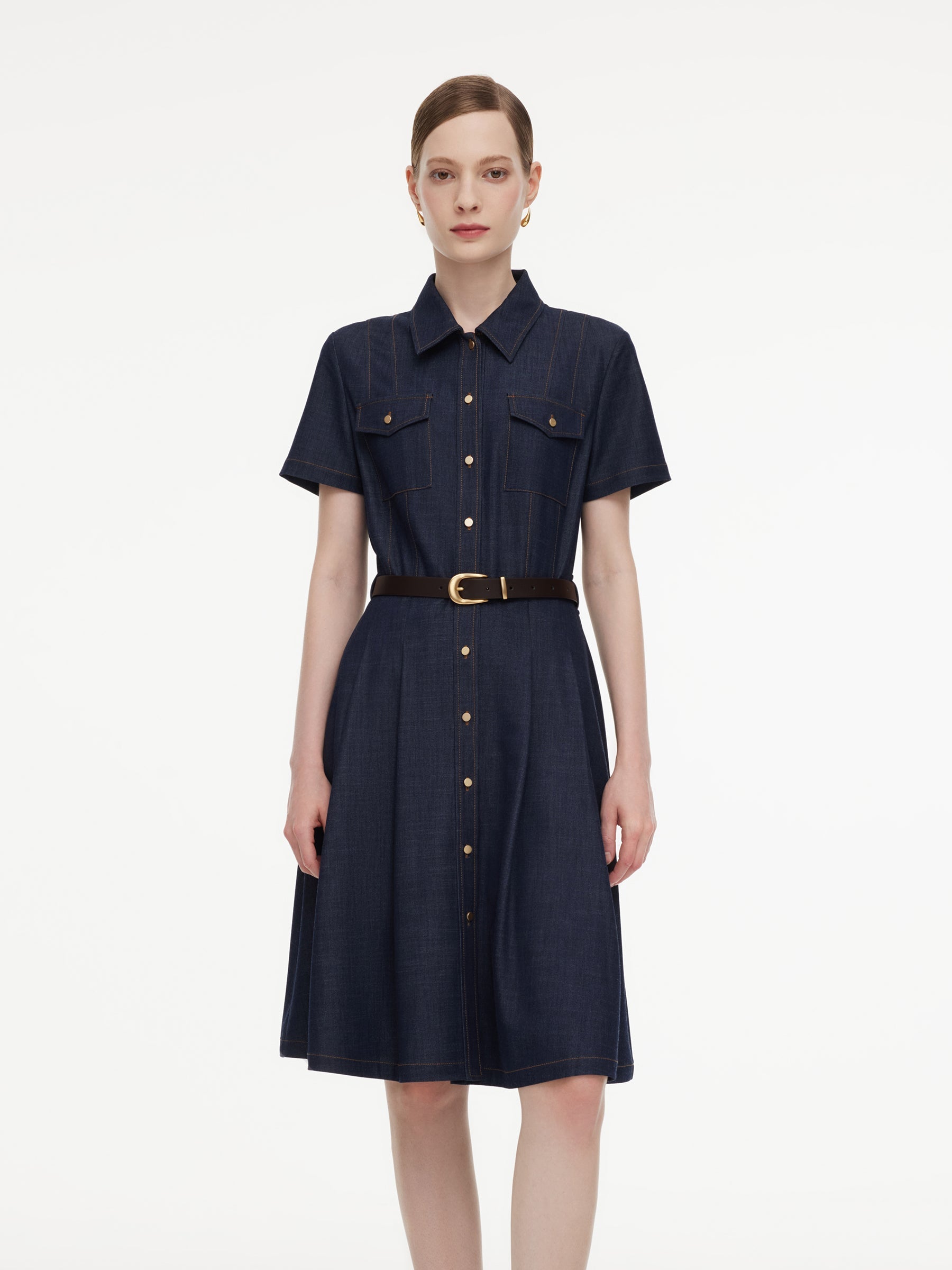 Denim-Style Shirt Dress