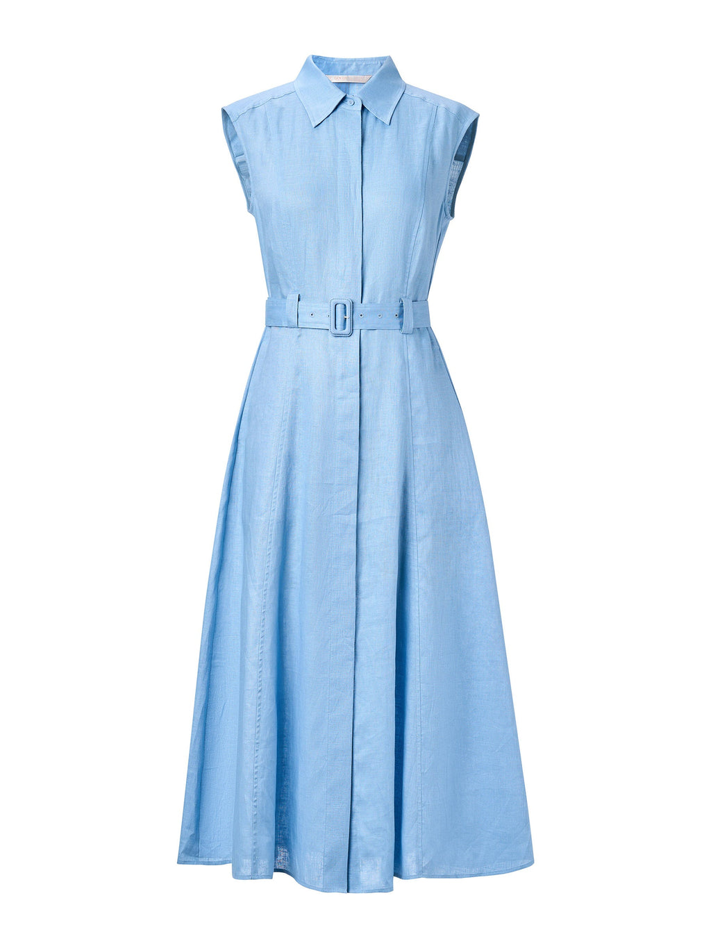 Linen Sleeveless Shirt Dress