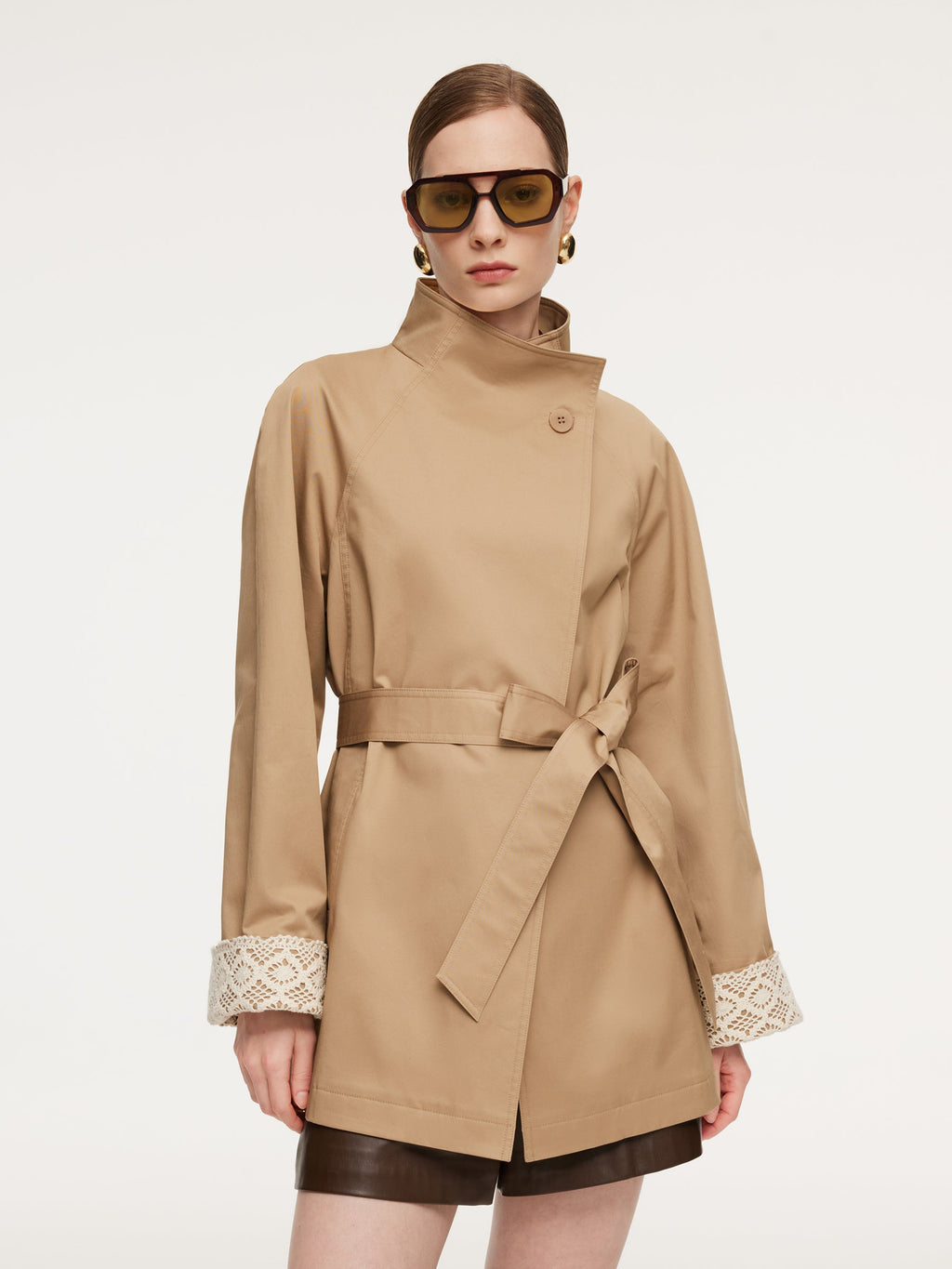 Cotton Stand Collar Trench
