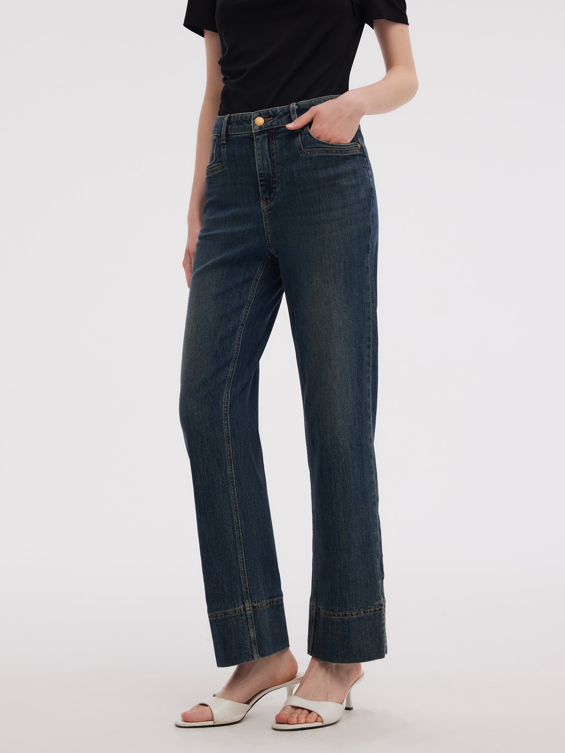 Ankle-Length Straight Denim