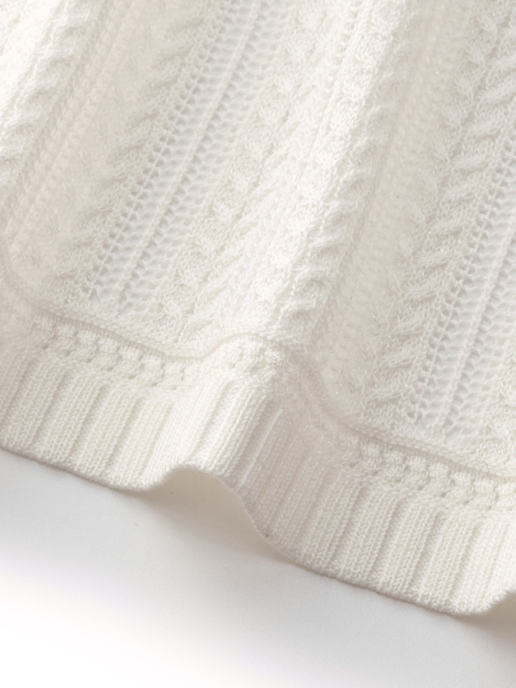 Tencel Openwork V-Neck Cardigan