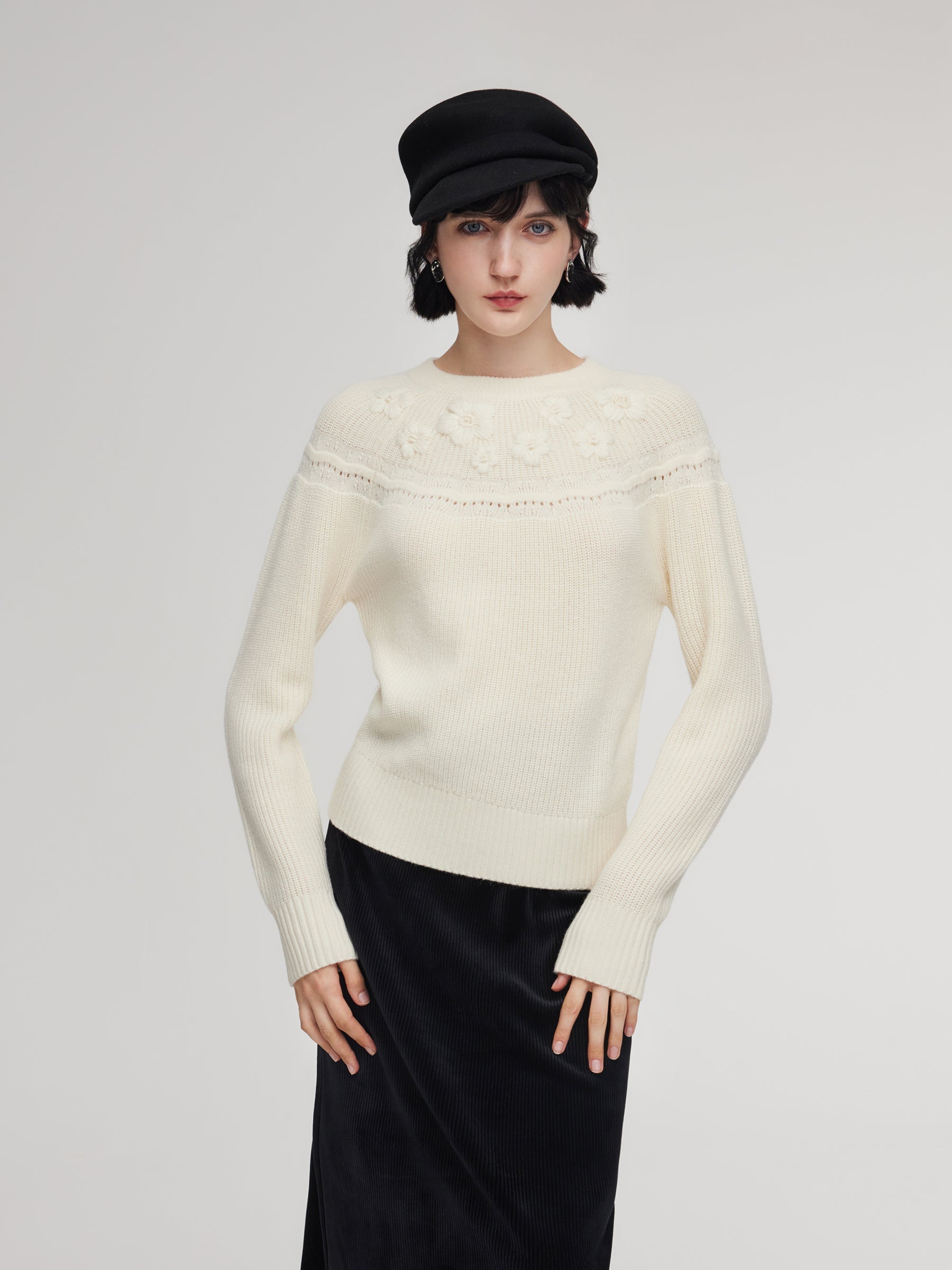 Wool Blend Embroidered Sweater