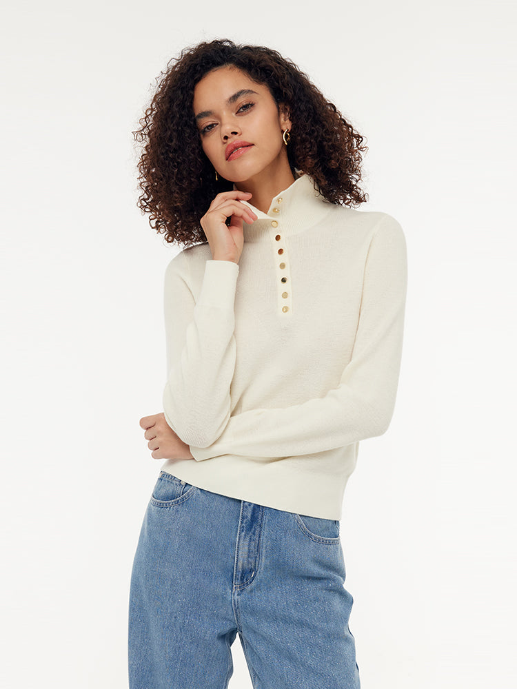 100% Wool Half-Turtleneck Sweater