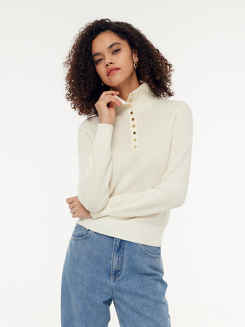 100% Wool Half-Turtleneck Sweater