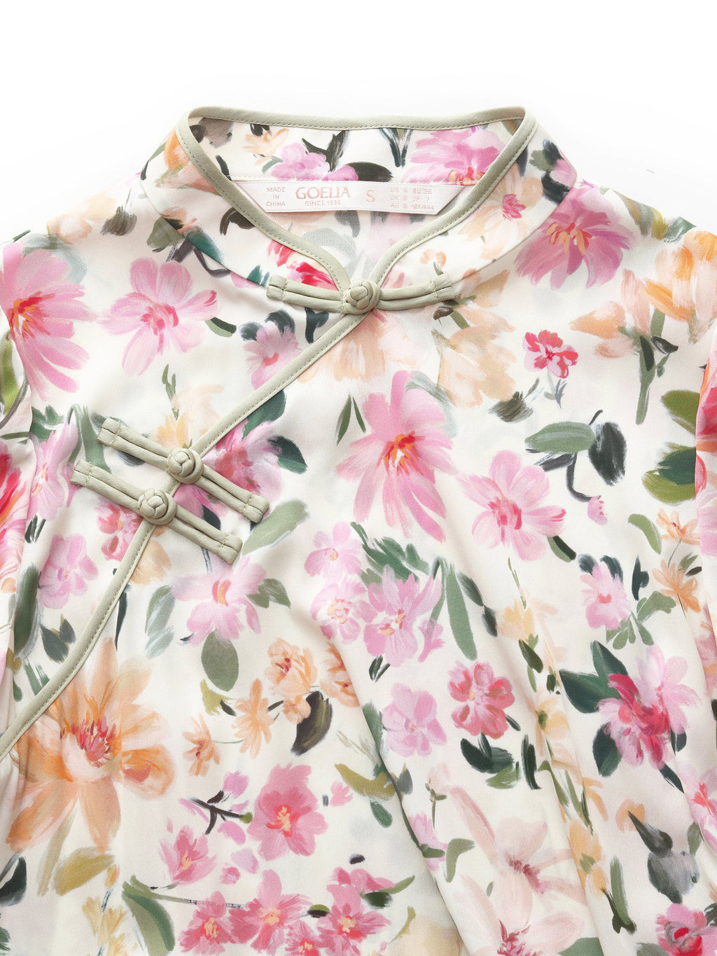 Mulberry Silk Floral Qipao Dress
