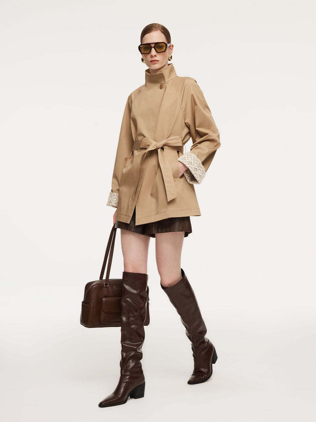 Cotton Stand Collar Trench