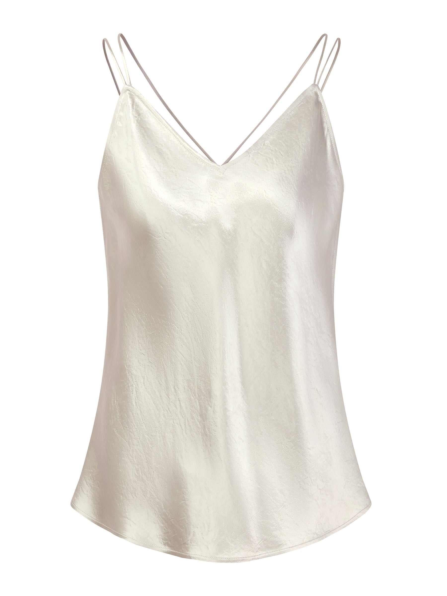 Acetate Bias-Cut V-Neck