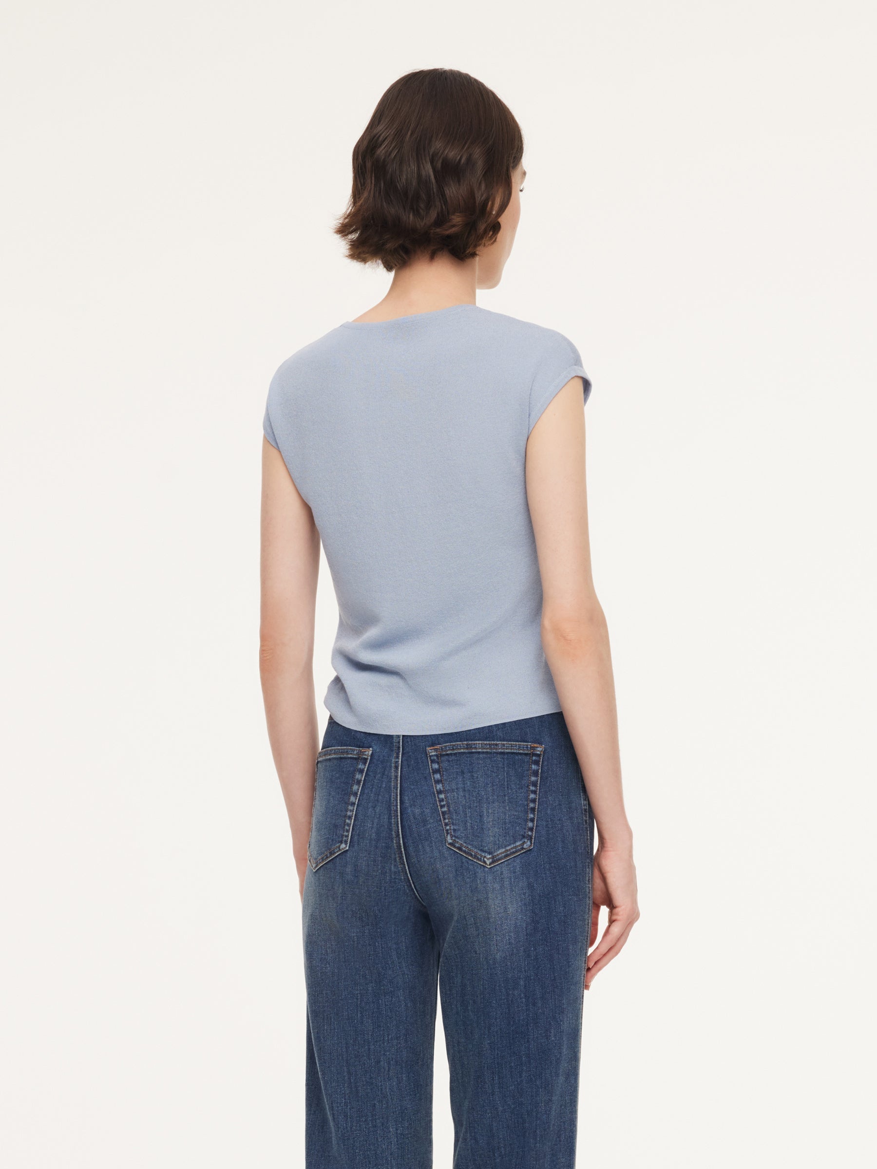 Tencel Asymmetrical Hem Ribbon Top