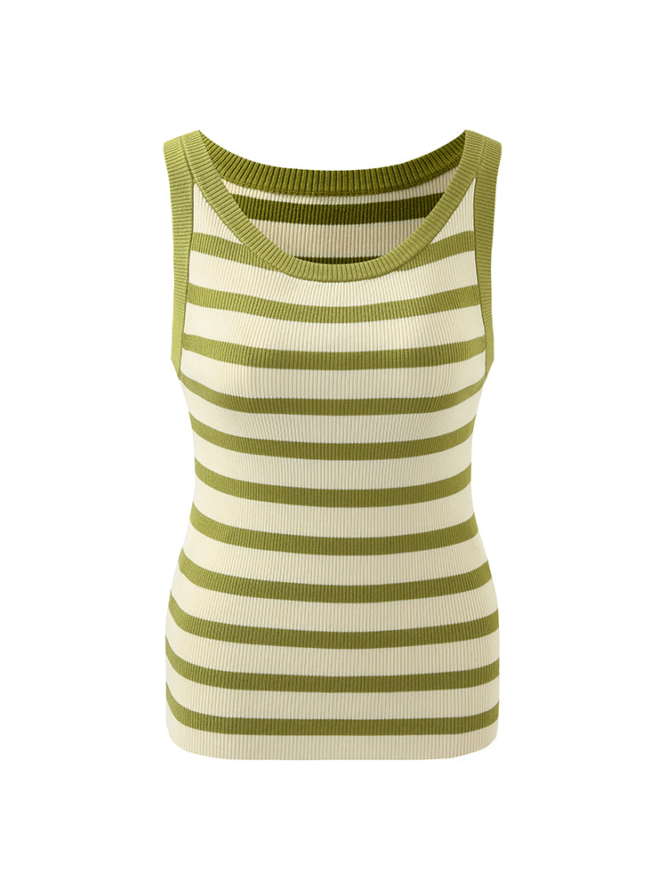Striped Knit Fit Tank