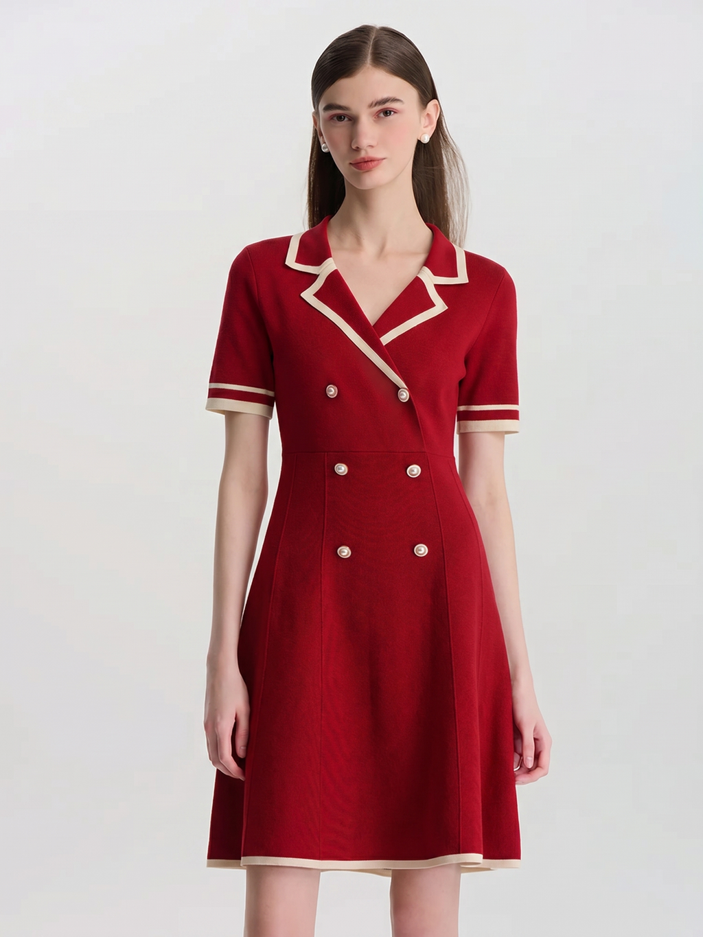 Tencel Lapel Knit Dress