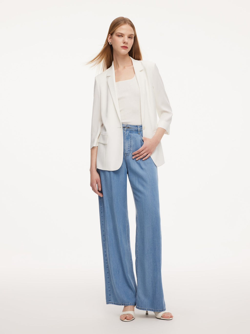 Front-Pleat Summer Denim