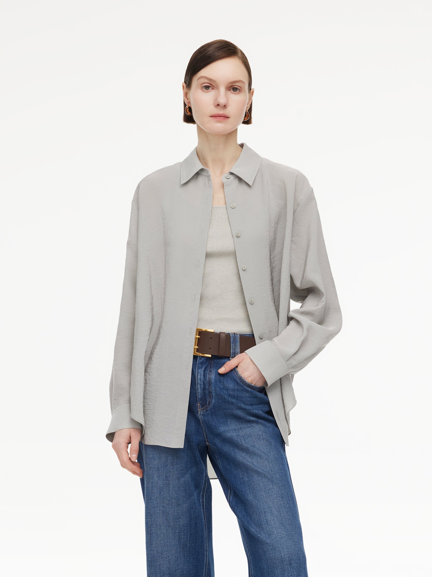 Triacetate Fluid Drape Shirt