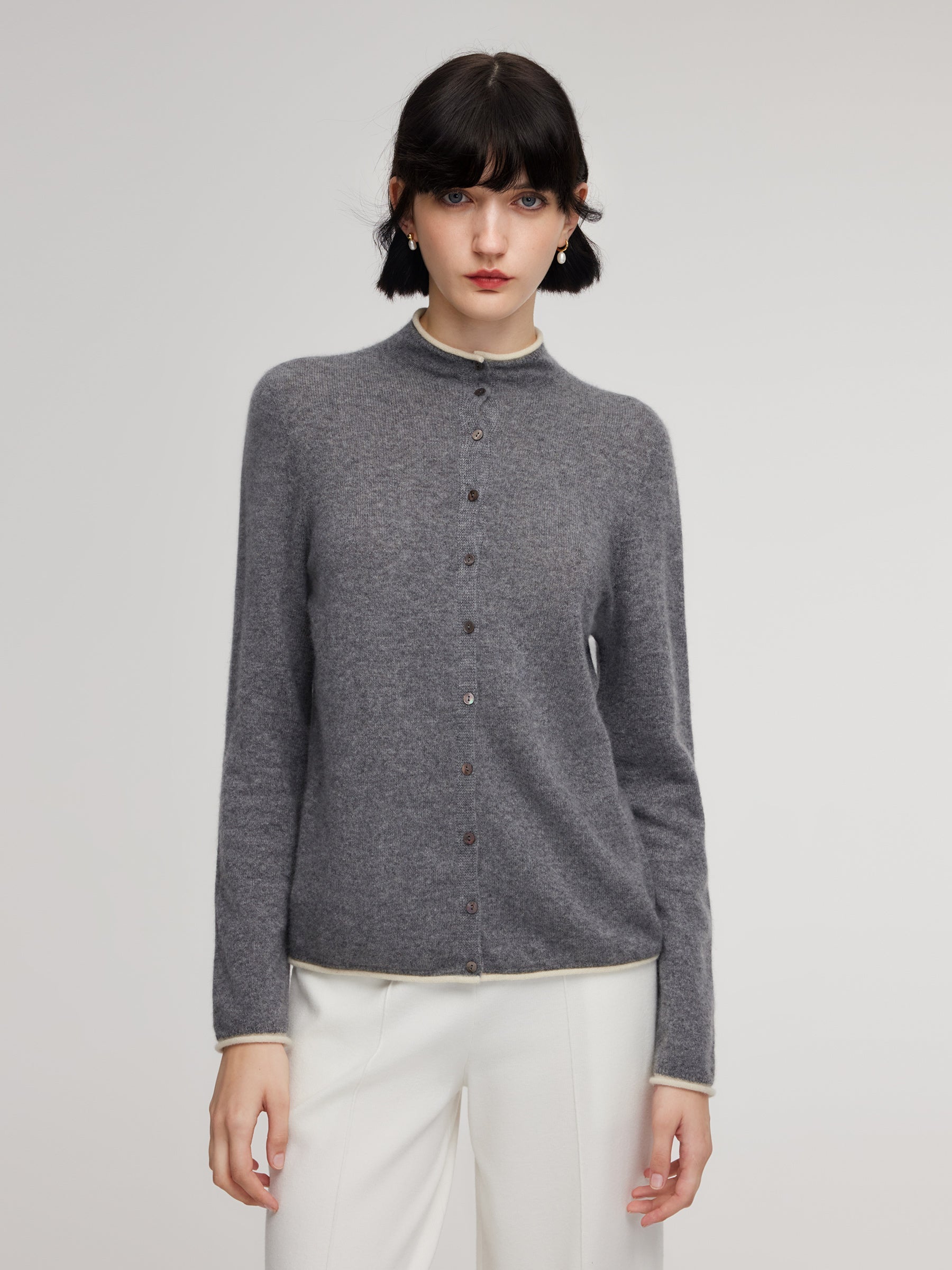 Shell Button Refined Cardigan