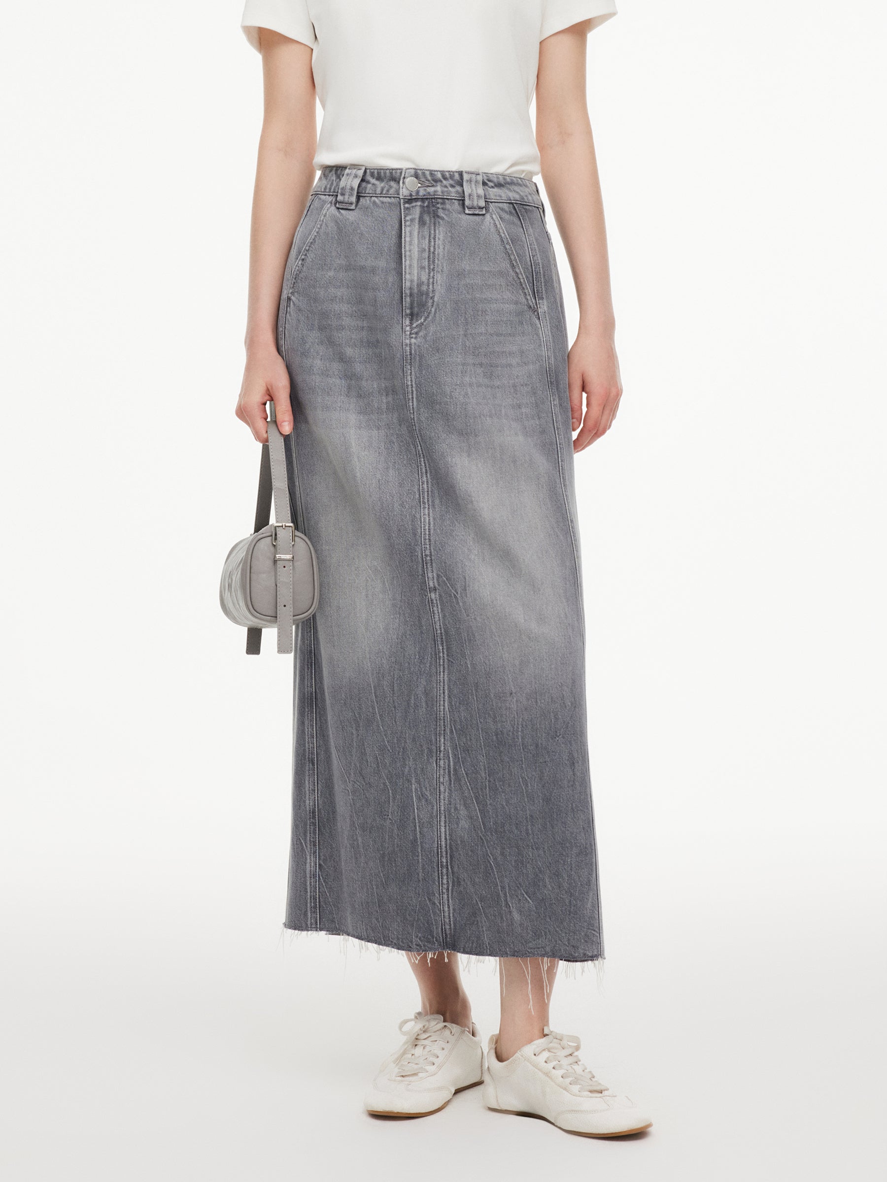 Breathable Straight Denim Skirt