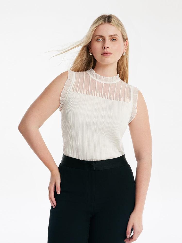 Tencel-Wool Lace Tank Top