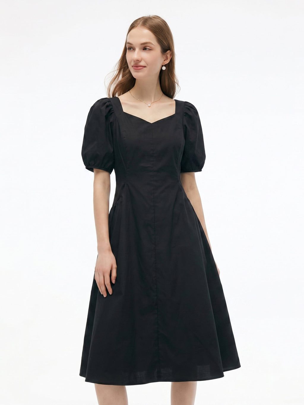 Cotton Blend Sweetheart Dress