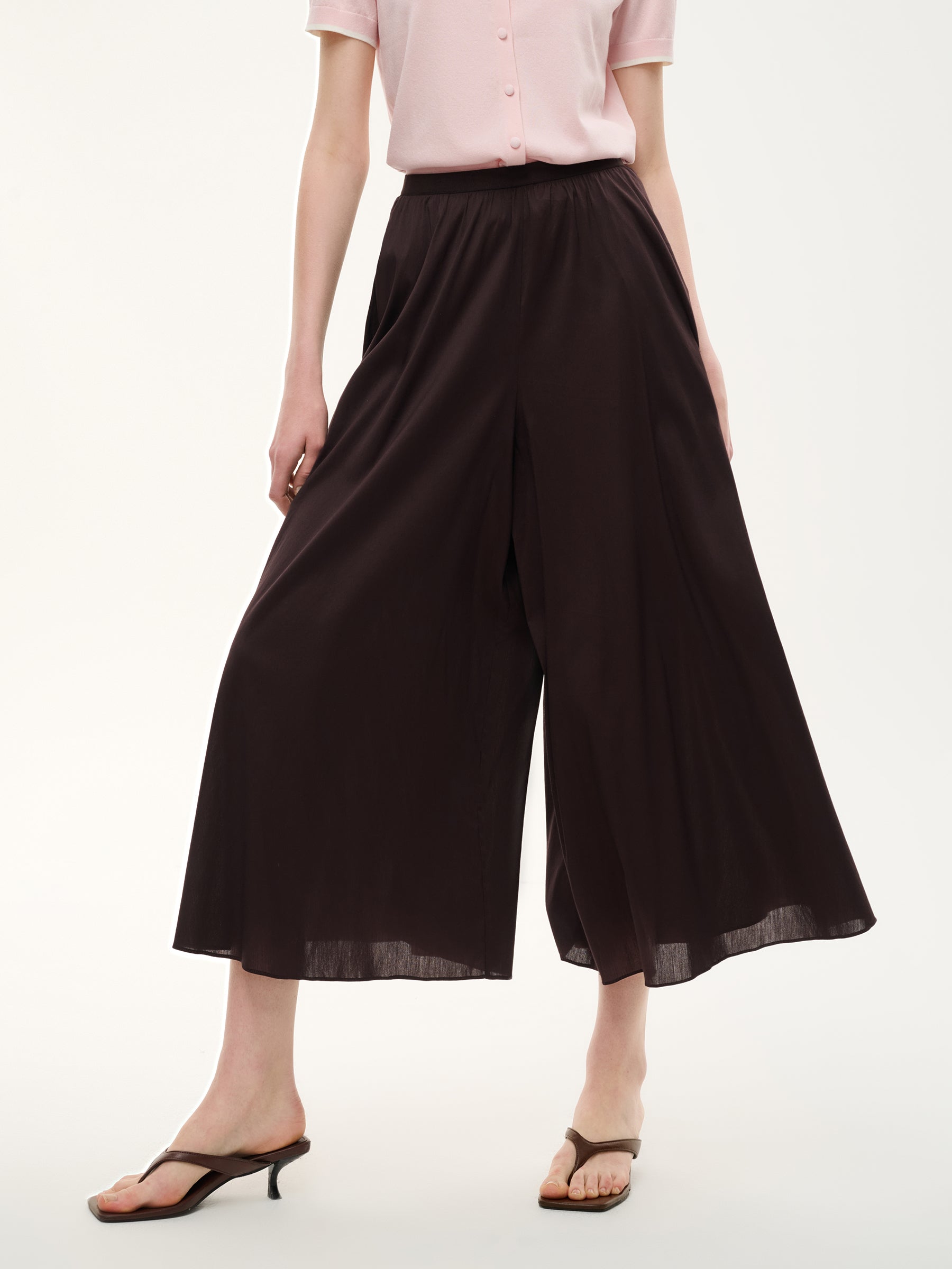 Cotton-Blend A-Line Culottes