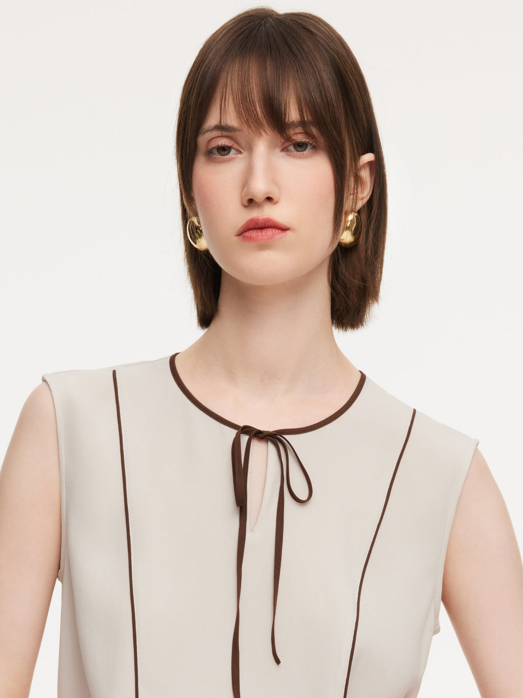 Acetate Blend Tie-Front Tank