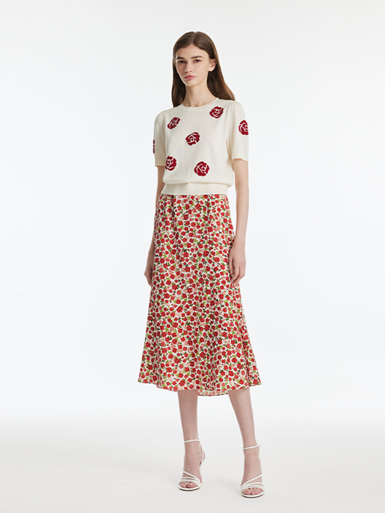 Loose Elegant Rose Top
